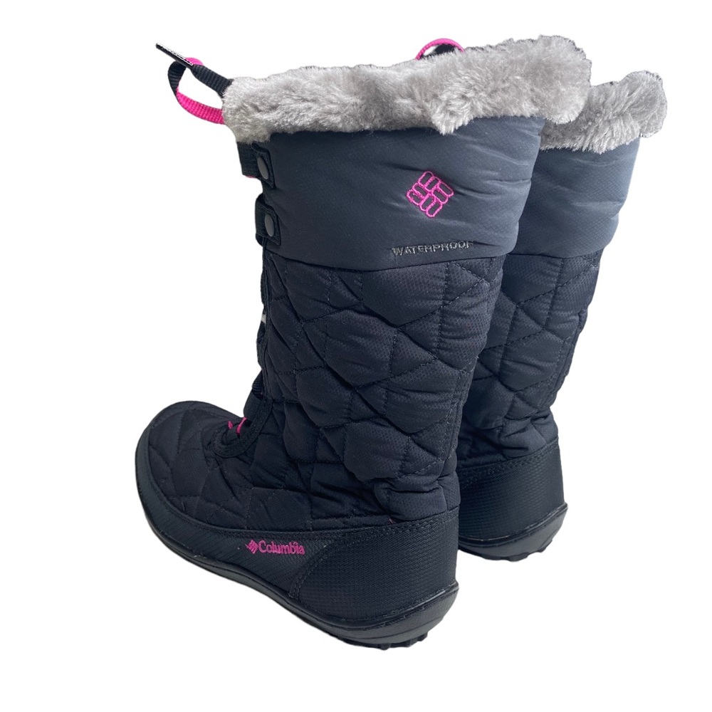 new Columbia ✪ Minx III Mid Faux Fur Waterproof Snow Boots ✪ Black Pink ✪ Size 4 - Picture 4 of 16